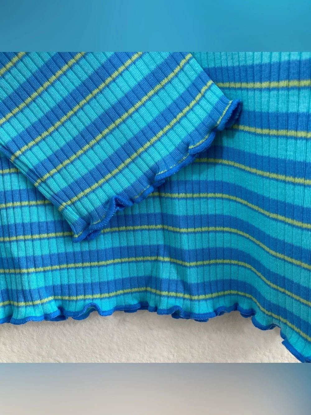 Goody's Girls Striped Rib Knit Turtleneck Top Size L 13-14 NWT Y2K